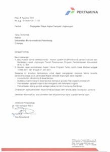 DOKUMEN KAJIAN DAMPAK LINGKUNGAN PROGRAM HSE PERTAMINA RU III PLAJU